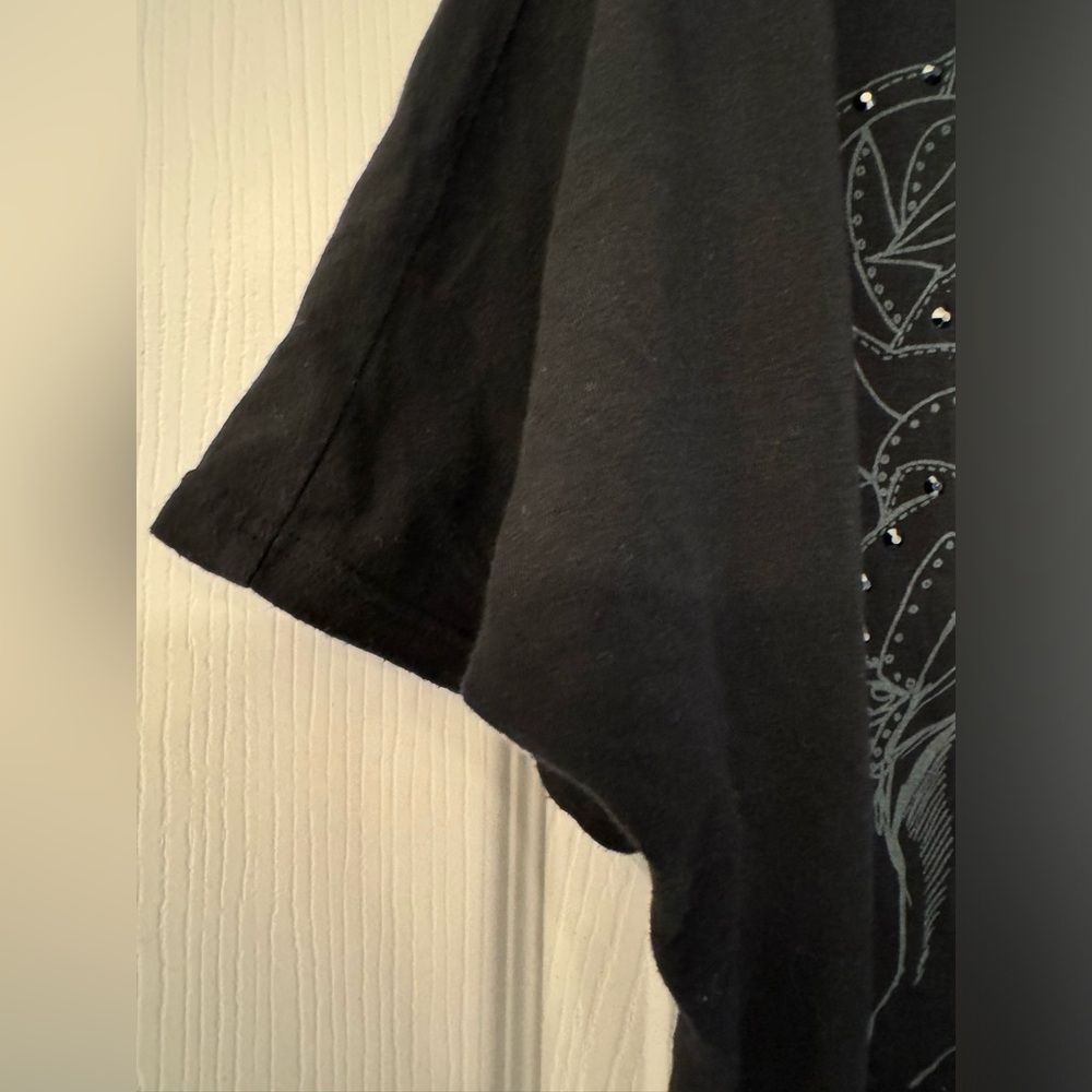 Key Closet Swarovski Studded Horse Short Sleeve Womens Black Size Medium & Small - Picture 9 of 11